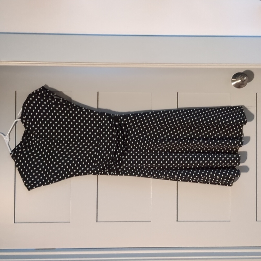 Classic Polka Dot Fit & Flare Dress - Black/White